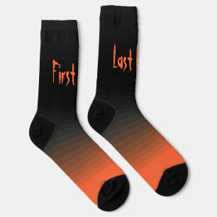 Personalized Black and Orange  Socks