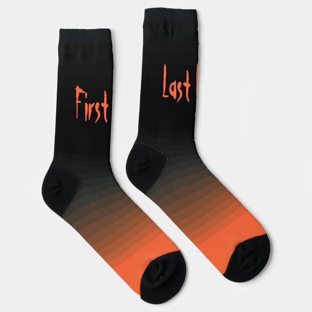 Personalized Black and Orange  Socks (Right)