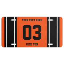 Personalized Black and Orange Sports Stripes