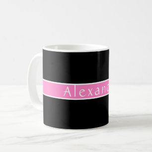 Personalized Black and Pink Coffee Mug