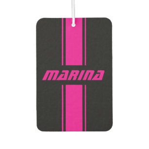 personalized black and pink Set of Car Mats Air Freshener