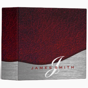 Personalized Black and Red Gold Faux Confetti Binder