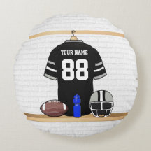 Personalized Black and Silver Grey Football Jersey