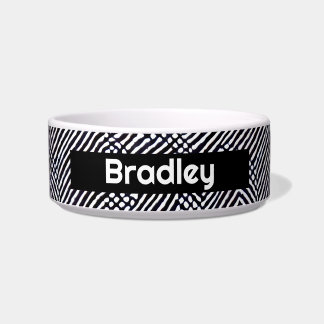 Personalized Black and White Abstract Pattern Bowl
