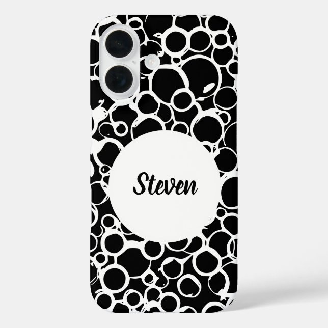 personalized black and white abstract pattern  Case-Mate iPhone case (Back)