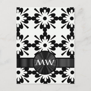 Personalized black and white abstract postcard