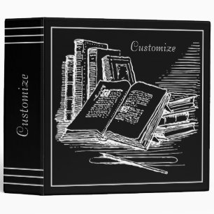 Personalized Black And White Academia Binder