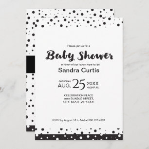 Personalized, black and white, Baby shower Invitation