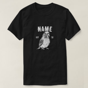 Personalized Black and White Budgie T-Shirt