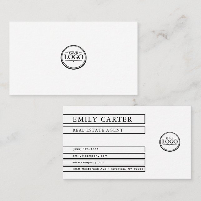Personalized Black and White Business Card (Front/Back)
