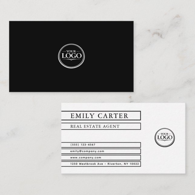 Personalized Black and White Business Card (Front/Back)