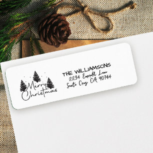 Personalized Black and White Christmas Tree