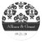 Personalized Black and White Damask Wedding Seals