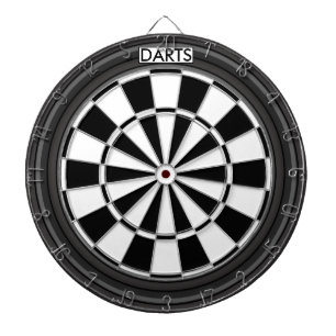 Personalized Black and White Dartboard