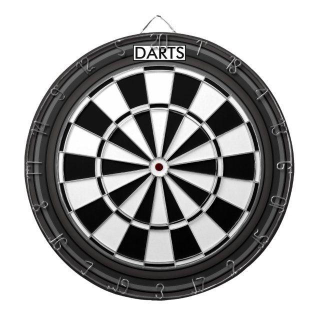Personalized Black and White Dartboard (Front)