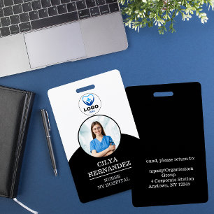 Personalized Black and White Employee Photo ID Badge