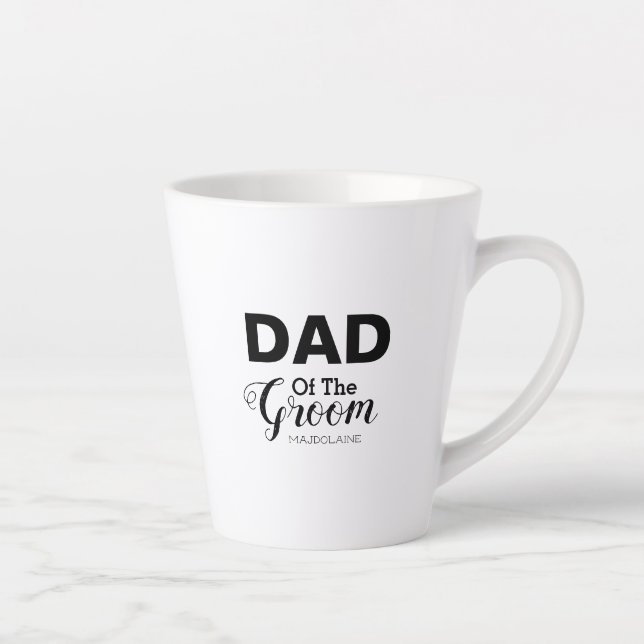 Personalized black and white father of the groom latte mug (Right)