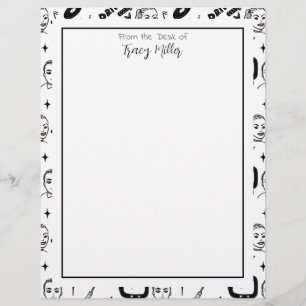 Personalized Black and White Fifties Style Retro Letterhead