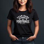 Personalized Black and White Football Team Mom Tri-Blend Shirt<br><div class="desc">Custom Football T-shirt for Moms - shown in Black
Design features a stylish football logo with sporty custom text. Personalize with your player's football team name and jersey number. White design and black shirt colours can be modified.</div>
