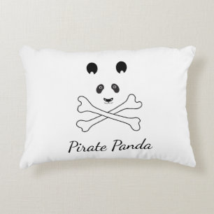 Personalized Black and White Funny Pirate Panda Decorative Pillow