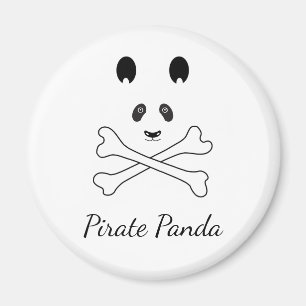 Personalized Black and White Funny Pirate Panda Magnet