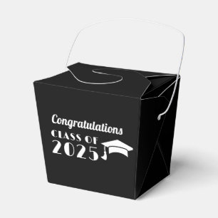 Personalized Black and White Graduation  Favor Box
