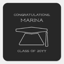 Personalized Black and White Graduation Party