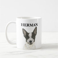 Personalized Black and White Heeler Cattledog
