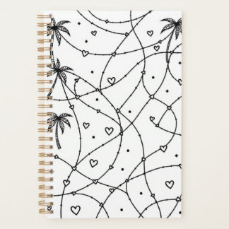 Personalized Black and White Line Drawing Print Planner