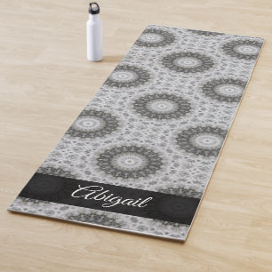 Personalized Black and White Mandala Zen Yoga Mat