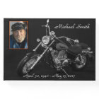 Personalized Black and White Motorcycle Memorial