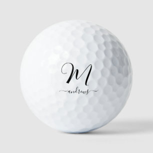 Personalized black and white Name signature  Gol G Golf Balls