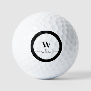 Personalized black and white Name signature  Gol Golf Balls