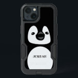 Personalized Black and White Penguin Phone Case<br><div class="desc">Ensure that your phone always finds its way back to you with our delightful Personalized Black and White Penguin Phone Case. This charming case showcases an adorable penguin illustration in classic black and white. What makes this case truly special is the opportunity to edit and personalize the name on the...</div>