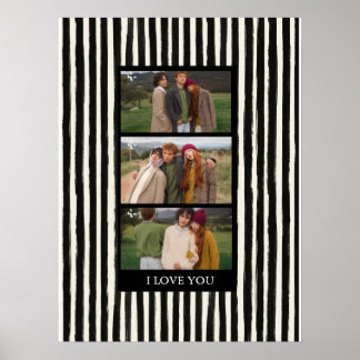 Personalized Black and White Photo Strip Poster