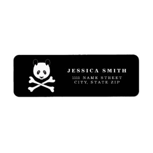 Personalized Black and White Pirate panda