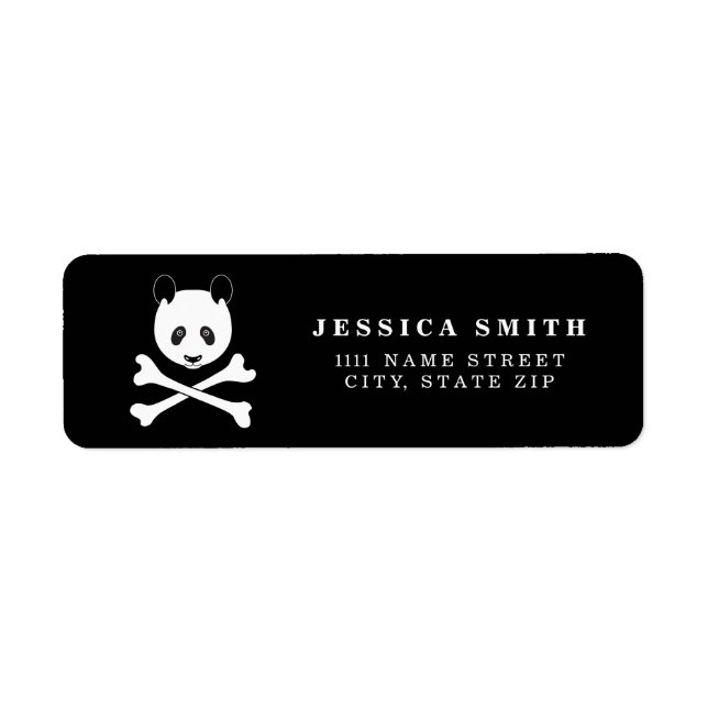 Personalized Black and White Pirate panda (Front)