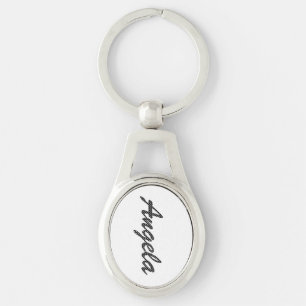 Personalized Black and White Polka Dots Keychain