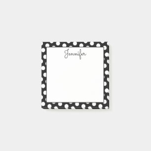 Personalized Black and White Polka Dots Post-it Notes