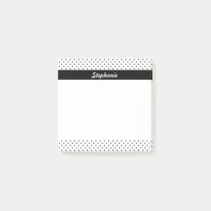 Personalized Black and White Polka Dots Post-it Notes