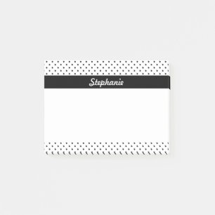 Personalized Black and White Polka Dots Post-it Notes