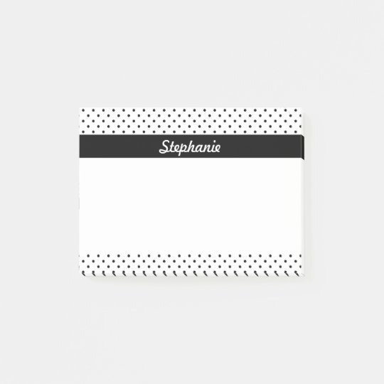 Personalized Black and White Polka Dots Post-it Notes