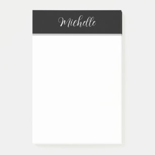 Personalized Black and white Post-it Notes