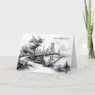 Personalized Black and White San Francisco Card