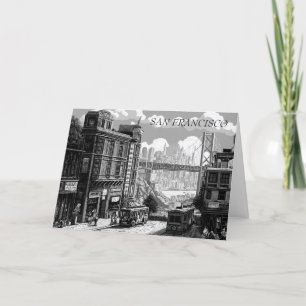 Personalized Black and White San Francisco Card
