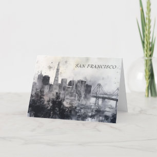 Personalized Black and White San Francisco card