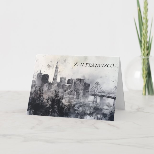 Personalized Black and White San Francisco card (Front)