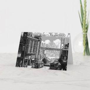 Personalized Black and White San Francisco card