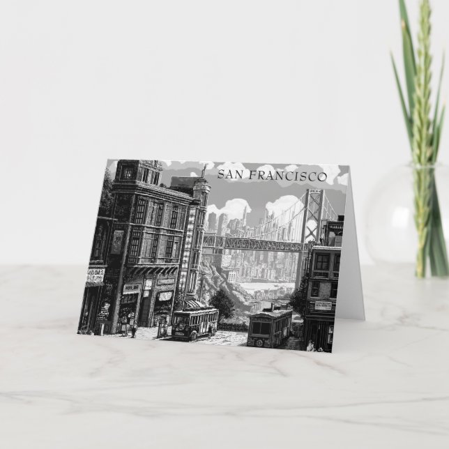 Personalized Black and White San Francisco card (Front)