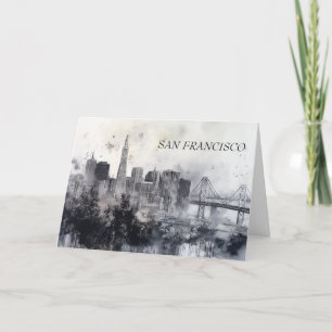 Personalized Black and White San Francisco Card